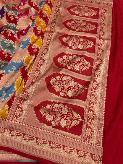 Banarasi Pure Rangkaat Silk Saree – Cutwork Weave in 100% Pure Katan Silk