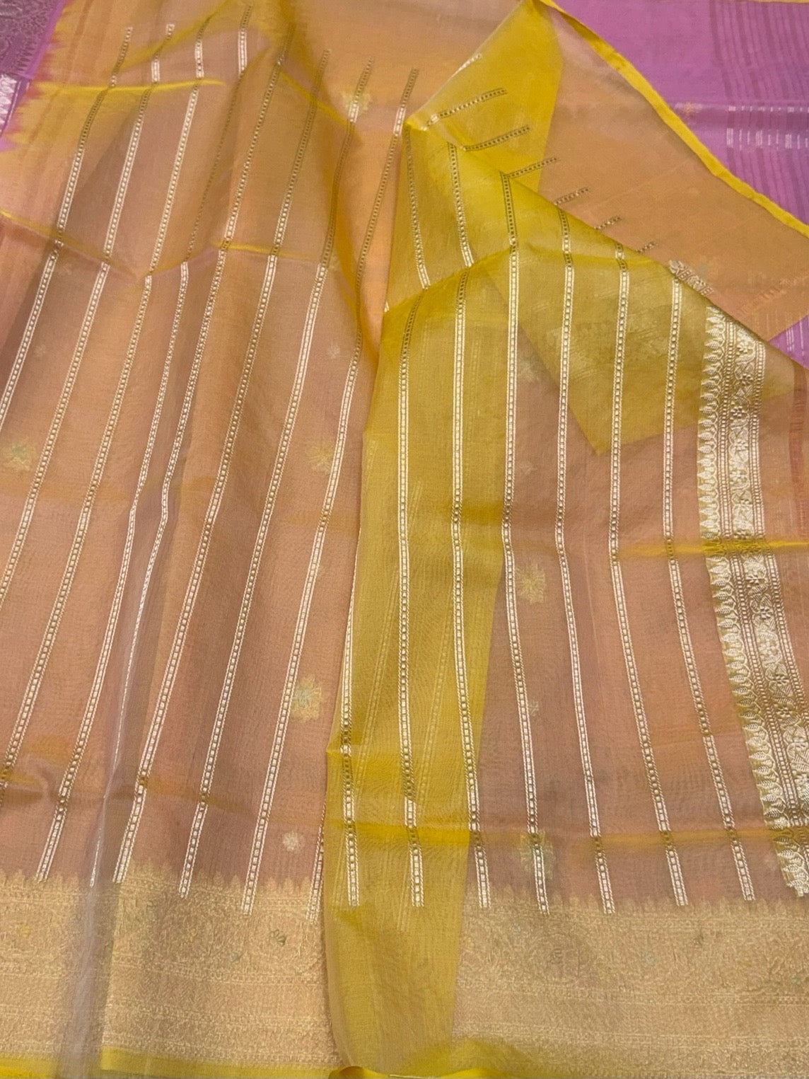 Gajiri Pink Handwoven Pure Organza Silk Saree