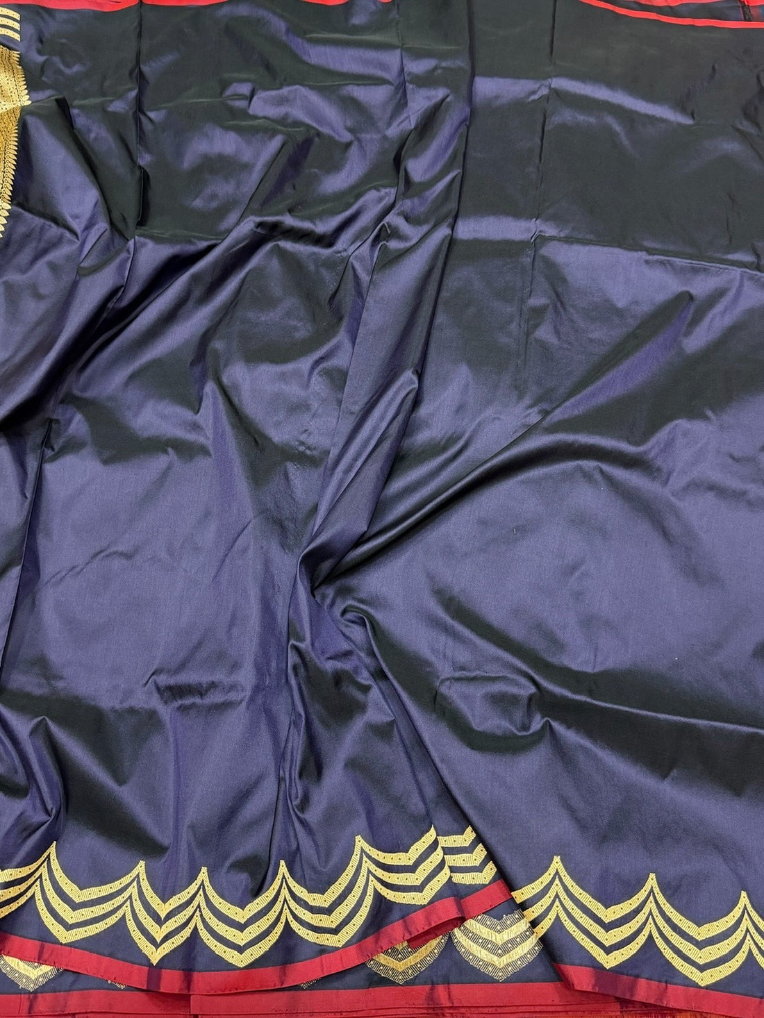 Navy Blue Handwoven Pure Banarasi Katan Silk Saree