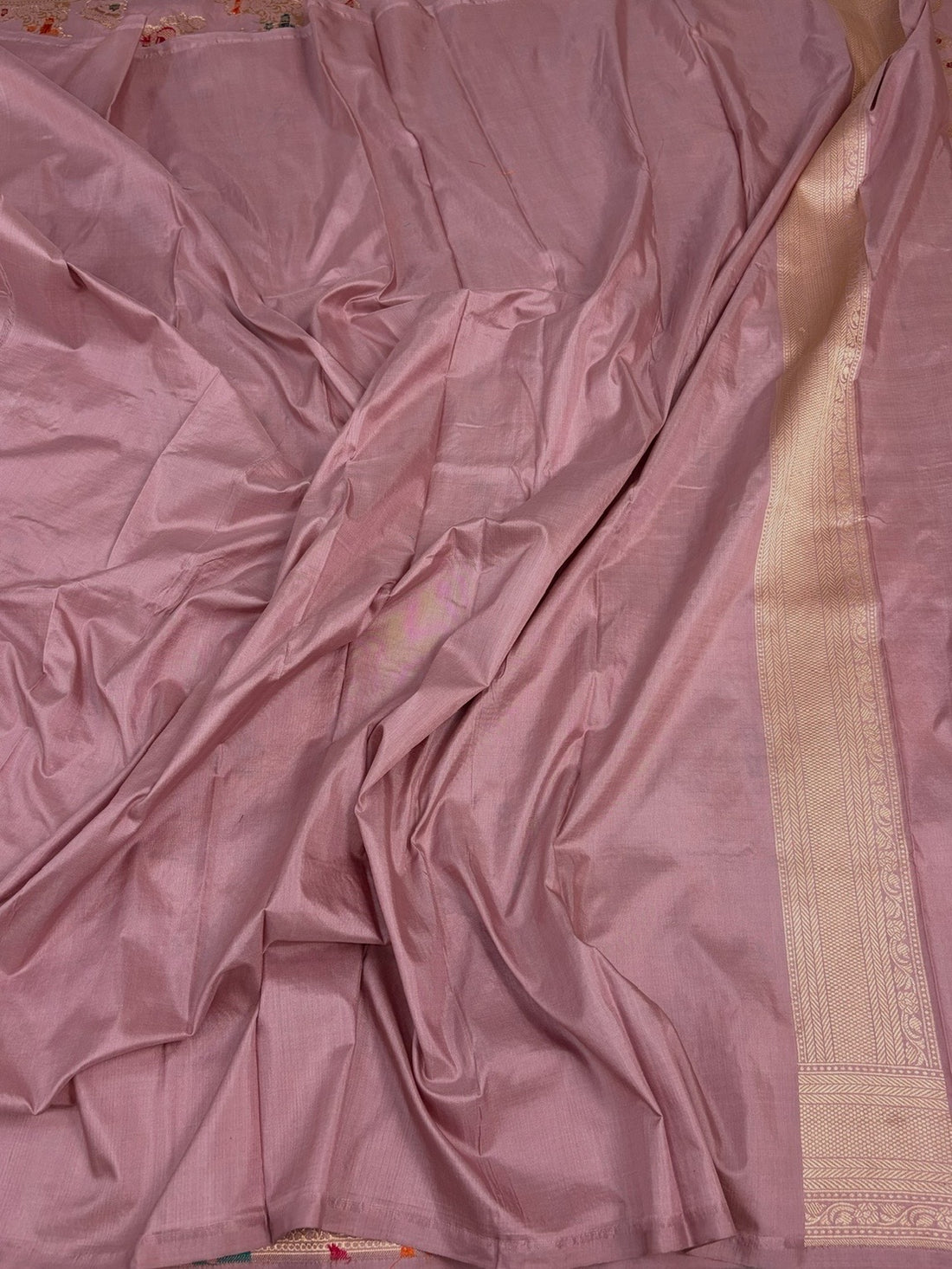 Lilac Banarasi Minakari Pure Katan Silk Saree
