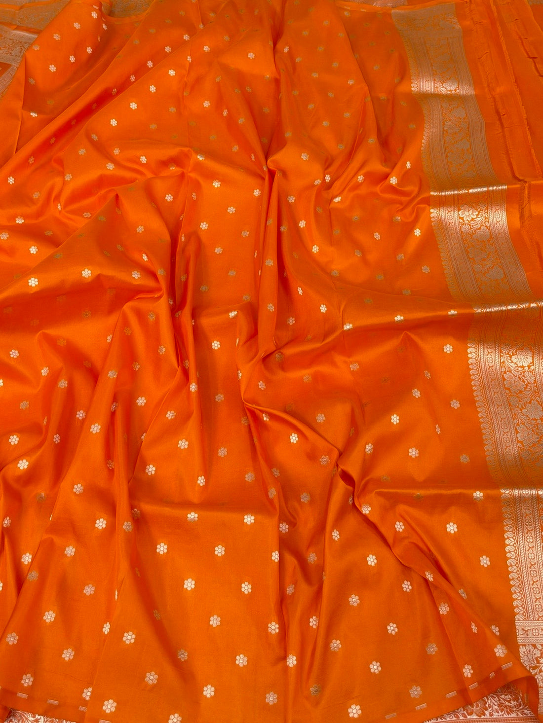 Orange Pure Banarasi  Katan Silk Saree
