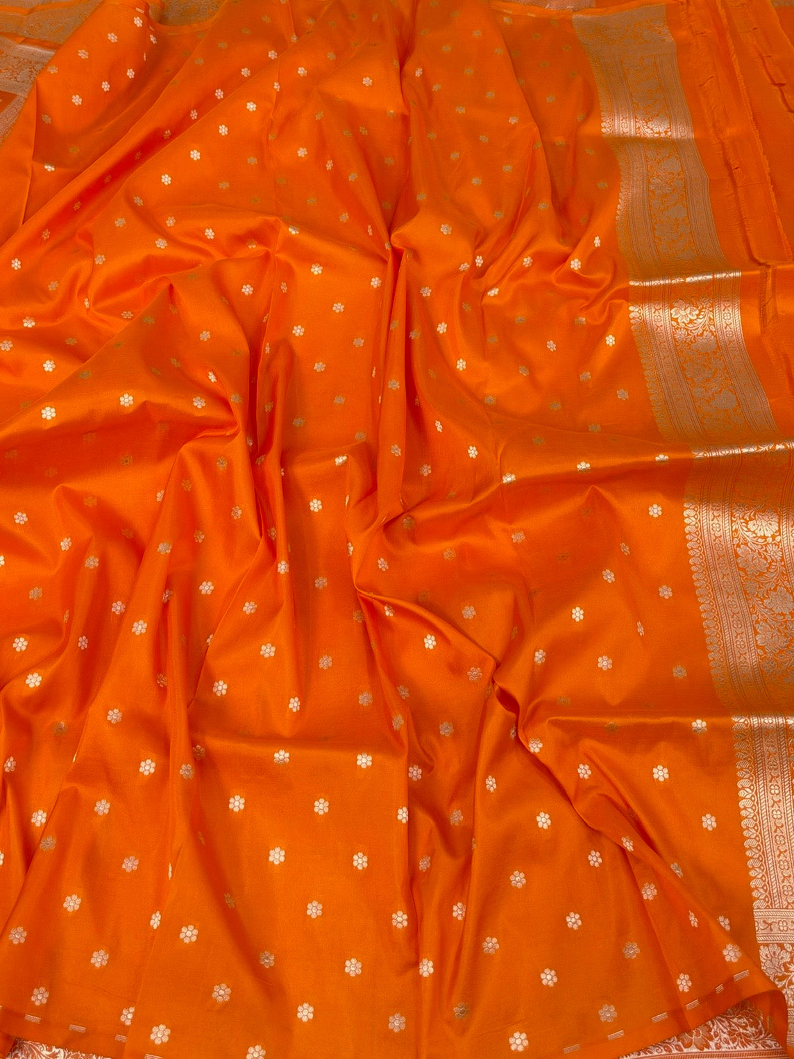 Orange Pure Banarasi  Katan Silk Saree
