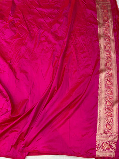 Rani Pink Minakari Pure Silk Saree
