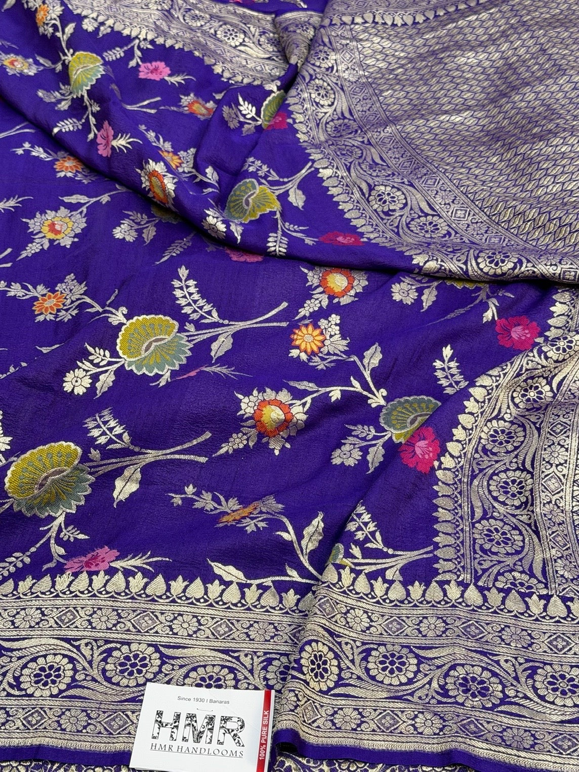 Purple Banarasi Pure Tussar Georgette Saree