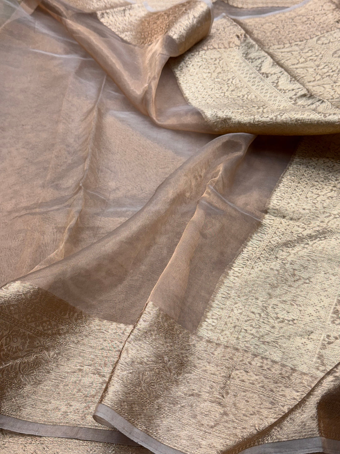 Rose Gold Pure Tissue Saree