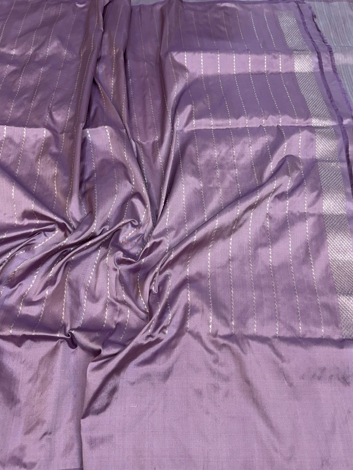 Dusty Lavender Banarasi Pure Ektara Silk Saree