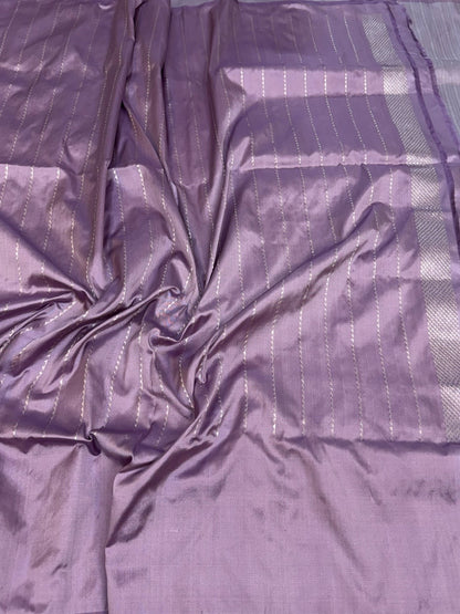 Dusty Lavender Banarasi Pure Ektara Silk Saree