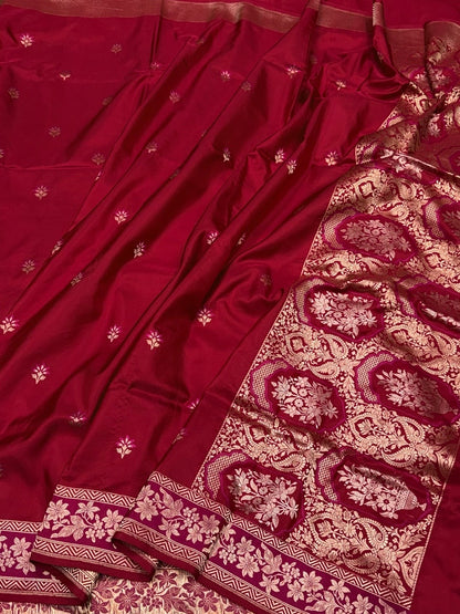 Red Handwoven Pure Banarasi Silk Saree