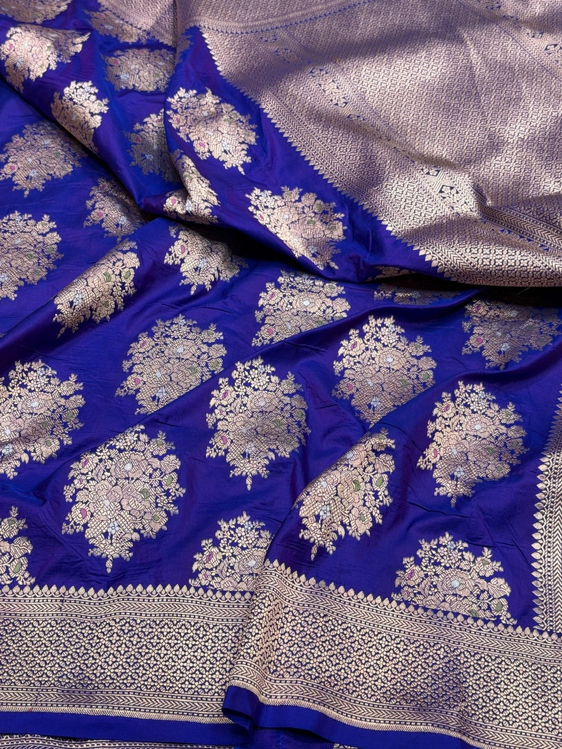 Purple Minakari Pure Katan Silk Saree