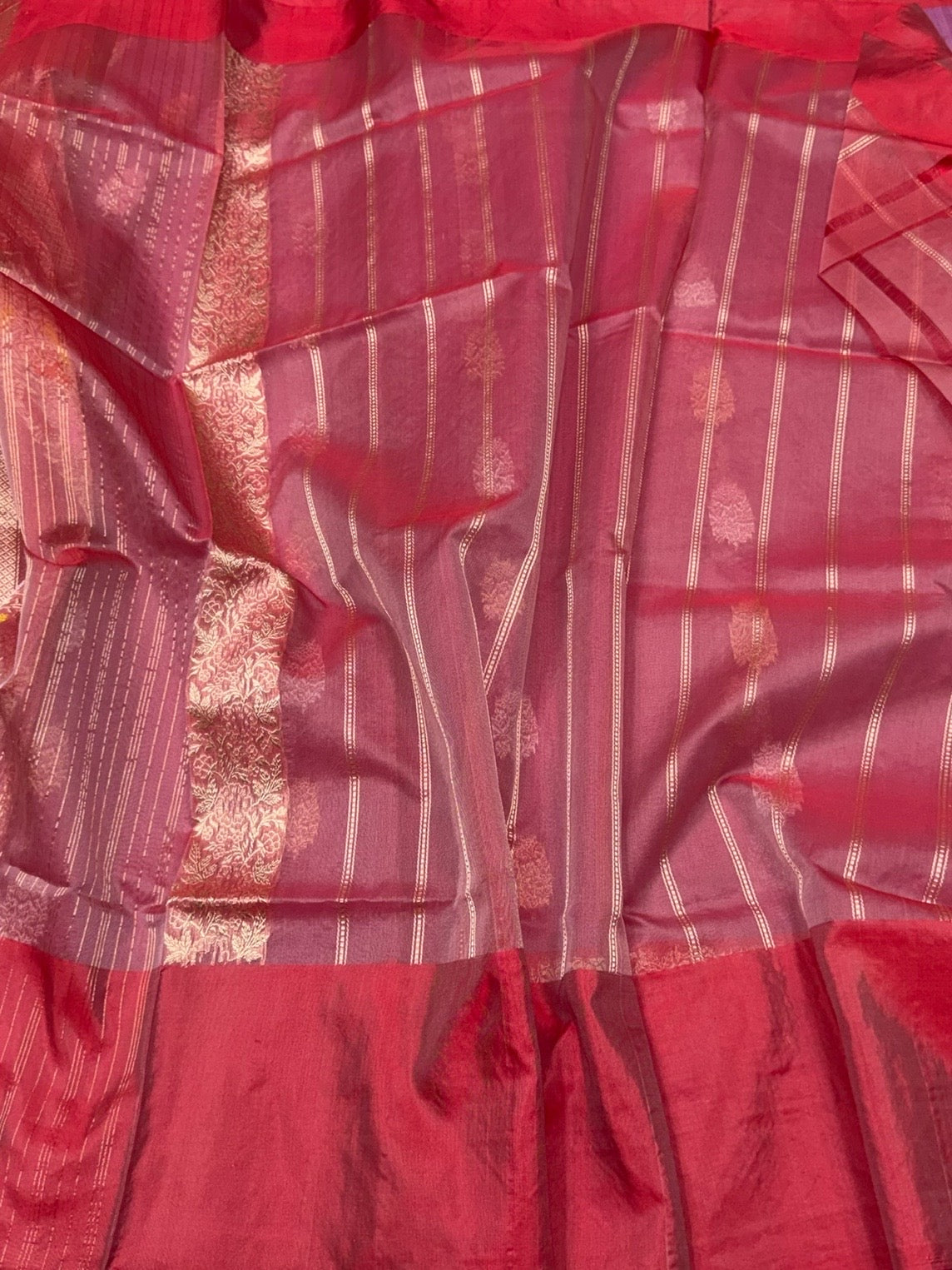 Magenta Handwoven Pure Organza Silk Saree