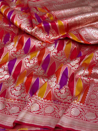 Red Rangkaat Banarasi Pure Katan Silk Saree