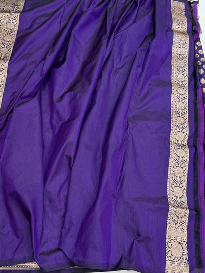 Purple Banarasi Pure Silk Saree