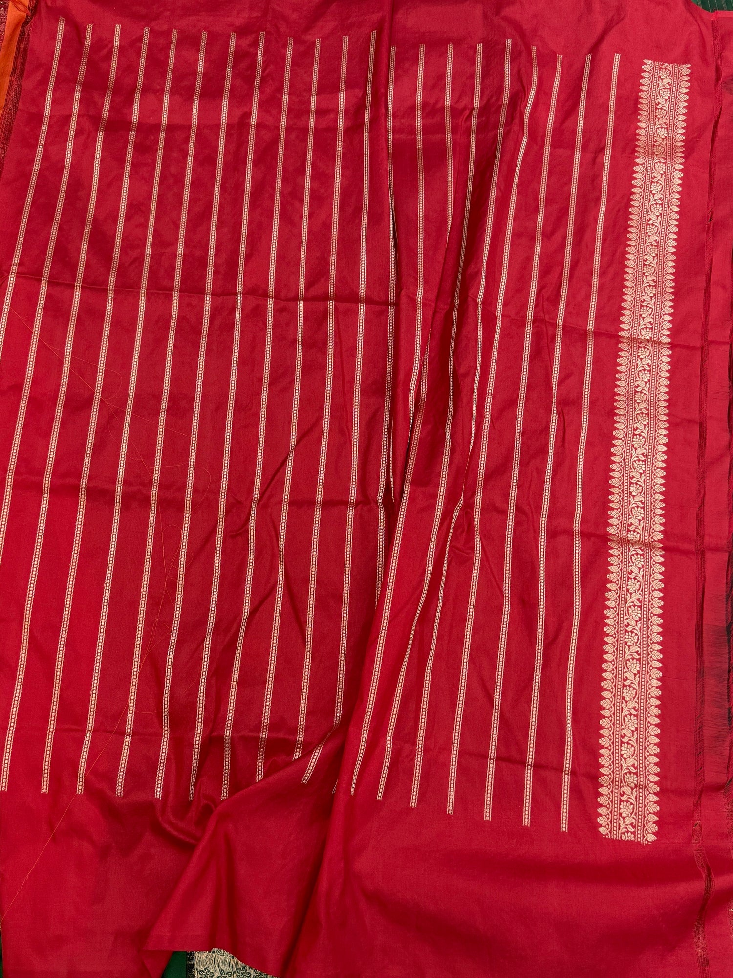 Bottle Green Handwoven Pure Banarasi Silk Saree