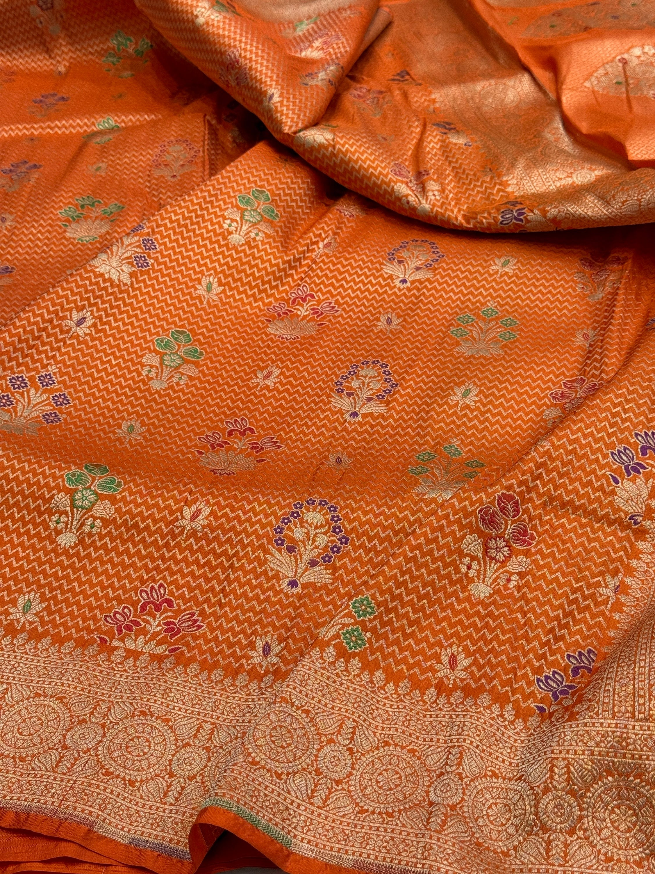 Banarasi Minakari Pure Katan Silk Brocade Saree β Rich Traditional Brocade Weave
