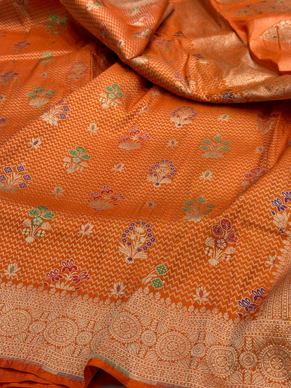 Banarasi Minakari Pure Silk Brocade Saree