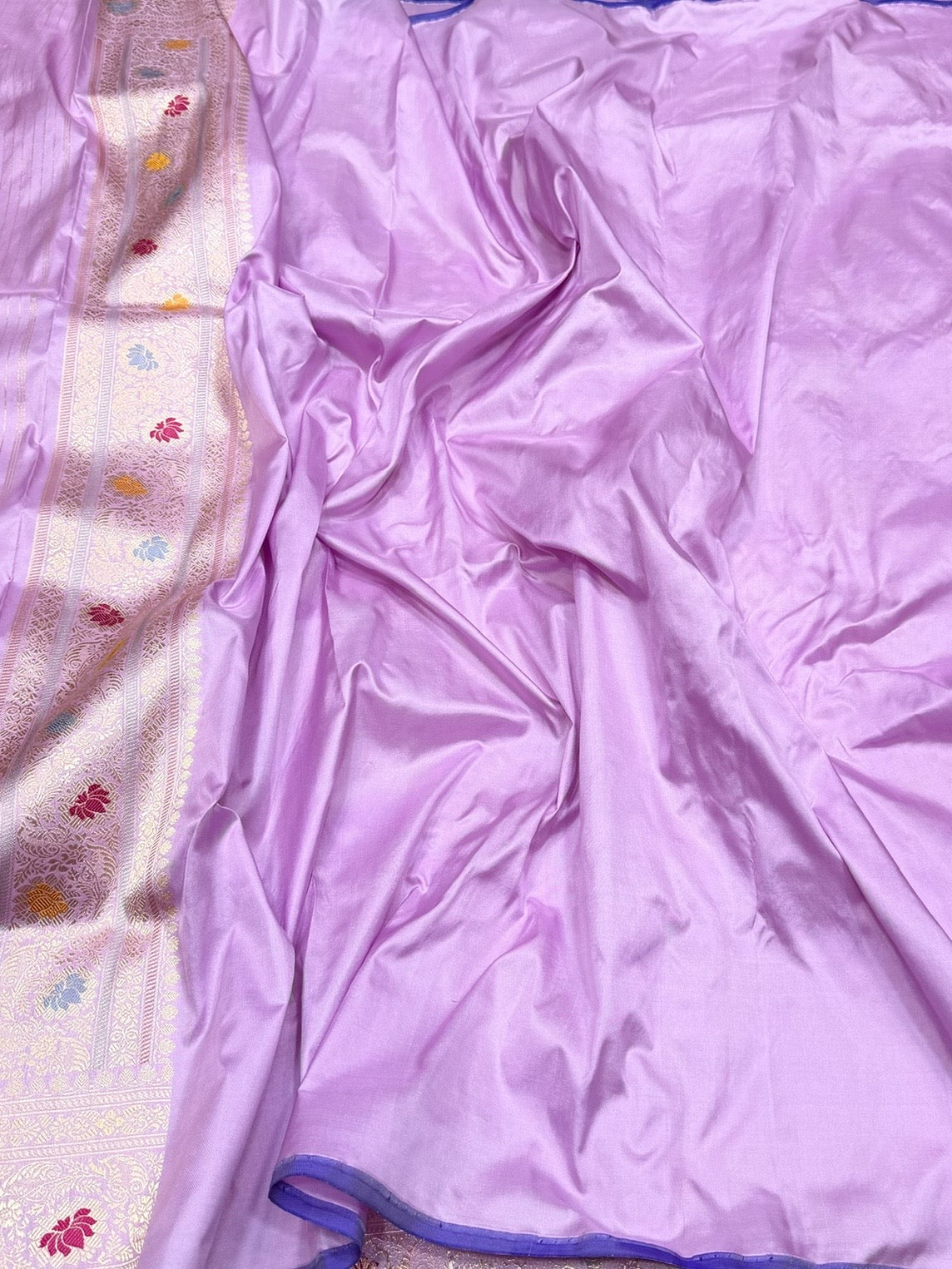 Lavender Handwoven Pure Banarasi Silk Saree