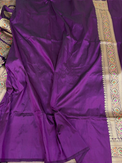Magenta Handwoven Pure Banarasi Silk Saree