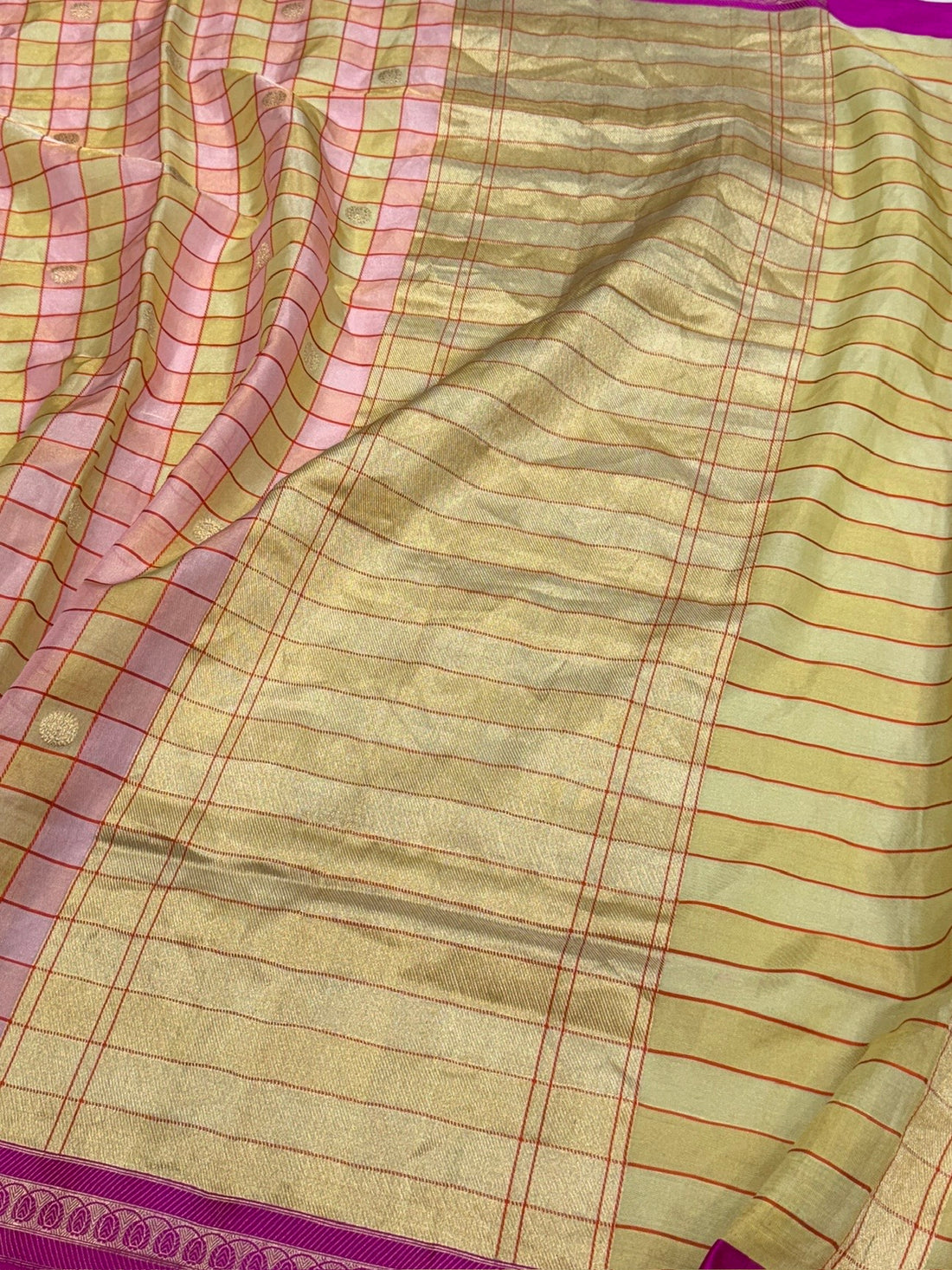 Baby Pink Handwoven Pure Banarasi Tissue Saree