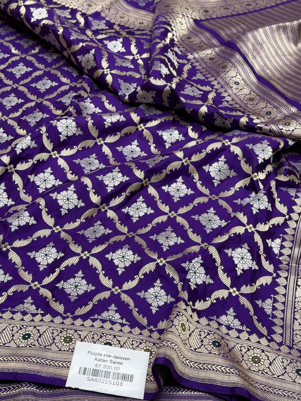 Purple Handwoven Banarasi Pure Katan Silk Saree