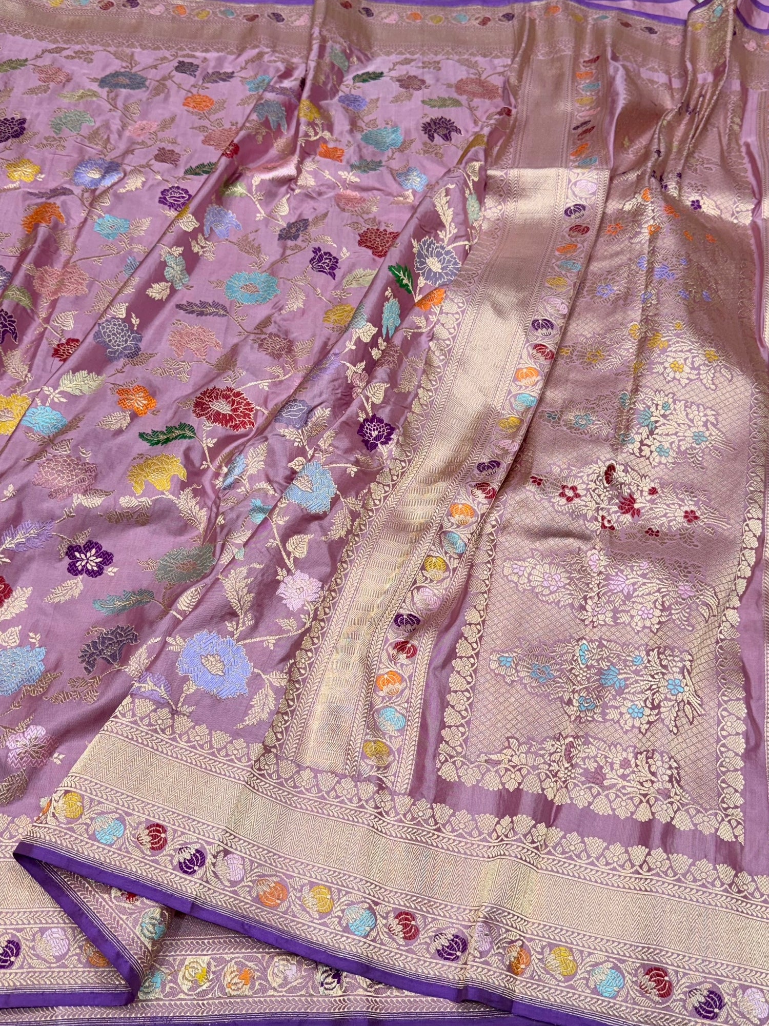 Gajiri Pink Handwoven Pure Banarasi Silk Saree – Kadwa Weave | Authentic Katan Mulberry Silk