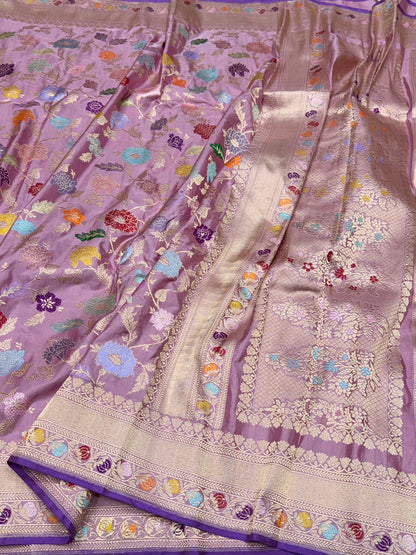 Gajiri Pink Handwoven Pure Banarasi Silk Saree – Kadwa Weave | Authentic Katan Mulberry Silk