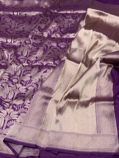 Magenta Pink Pure Silk Brocade Saree