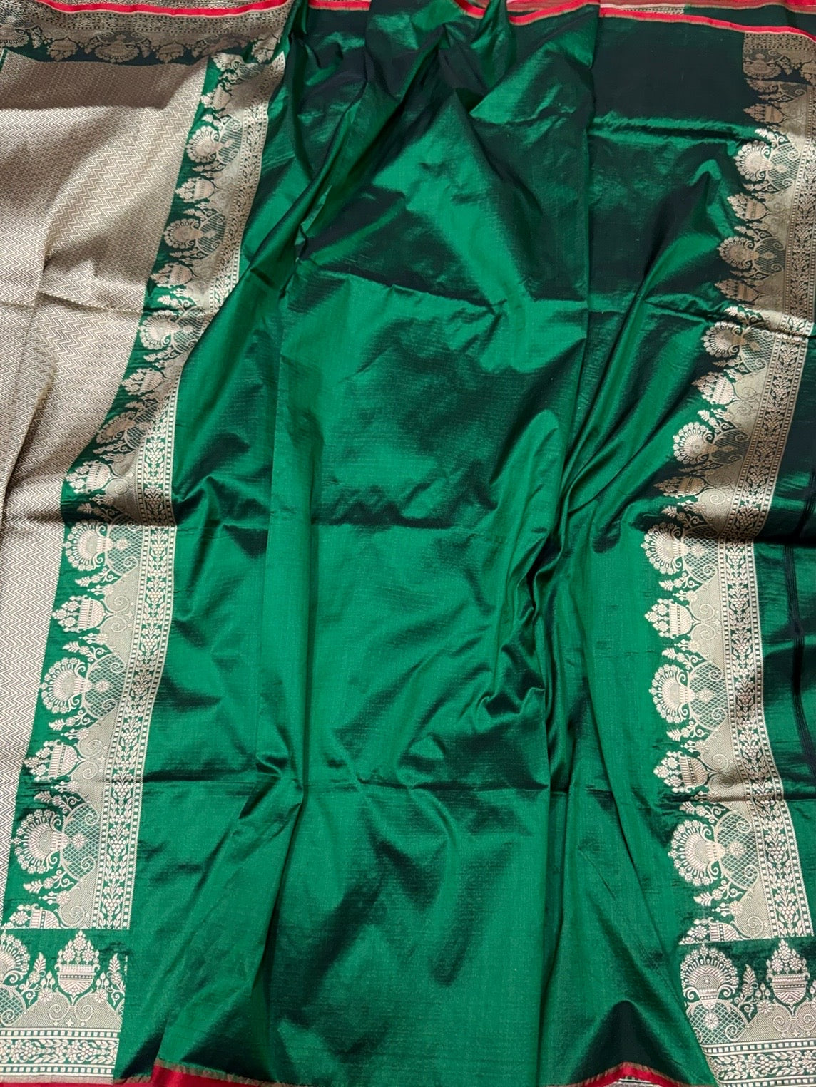 Banarasi Silk Saree in Cutwork Weave – Katan Silk Elegance