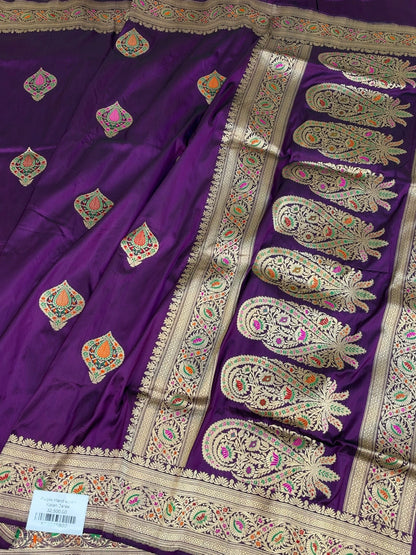 Magenta Handwoven Pure Banarasi Silk Saree