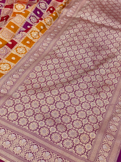 Magenta Pink Sona Rupa Pure Banarasi Silk Saree