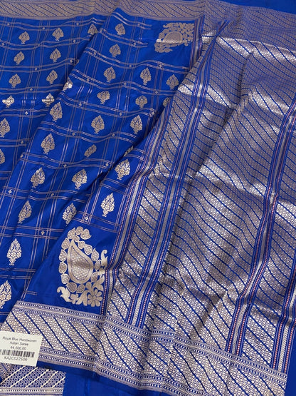 Royal Blue Handwoven Pure Banarasi Katan Silk Saree
