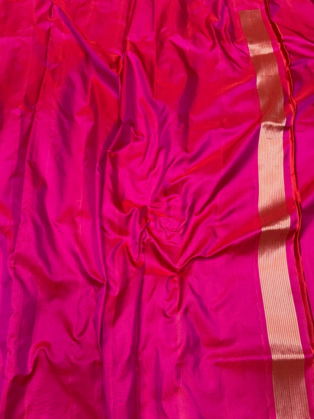 Rani Pink Handwoven Pure Banarasi Silk Saree