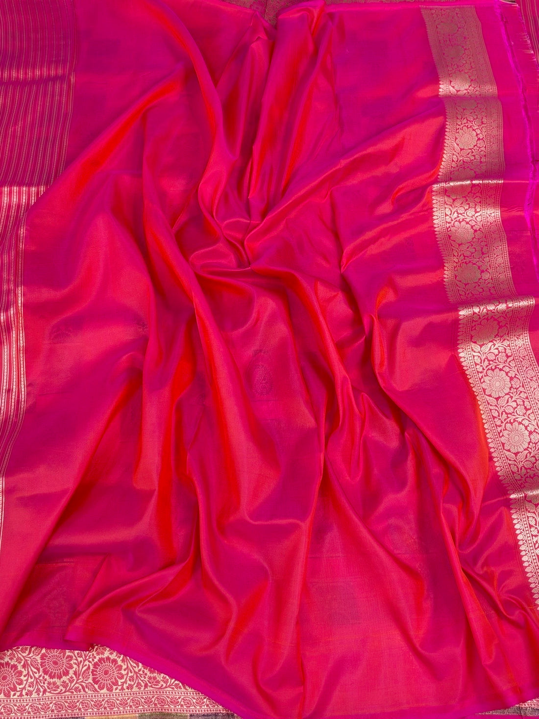Rani Pink  Rangkaat Banarasi Pure Katan Silk Saree