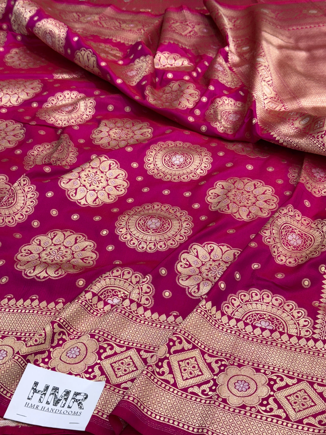 Rani Pink Banarasi Sona Rupa Pure Silk Saree
