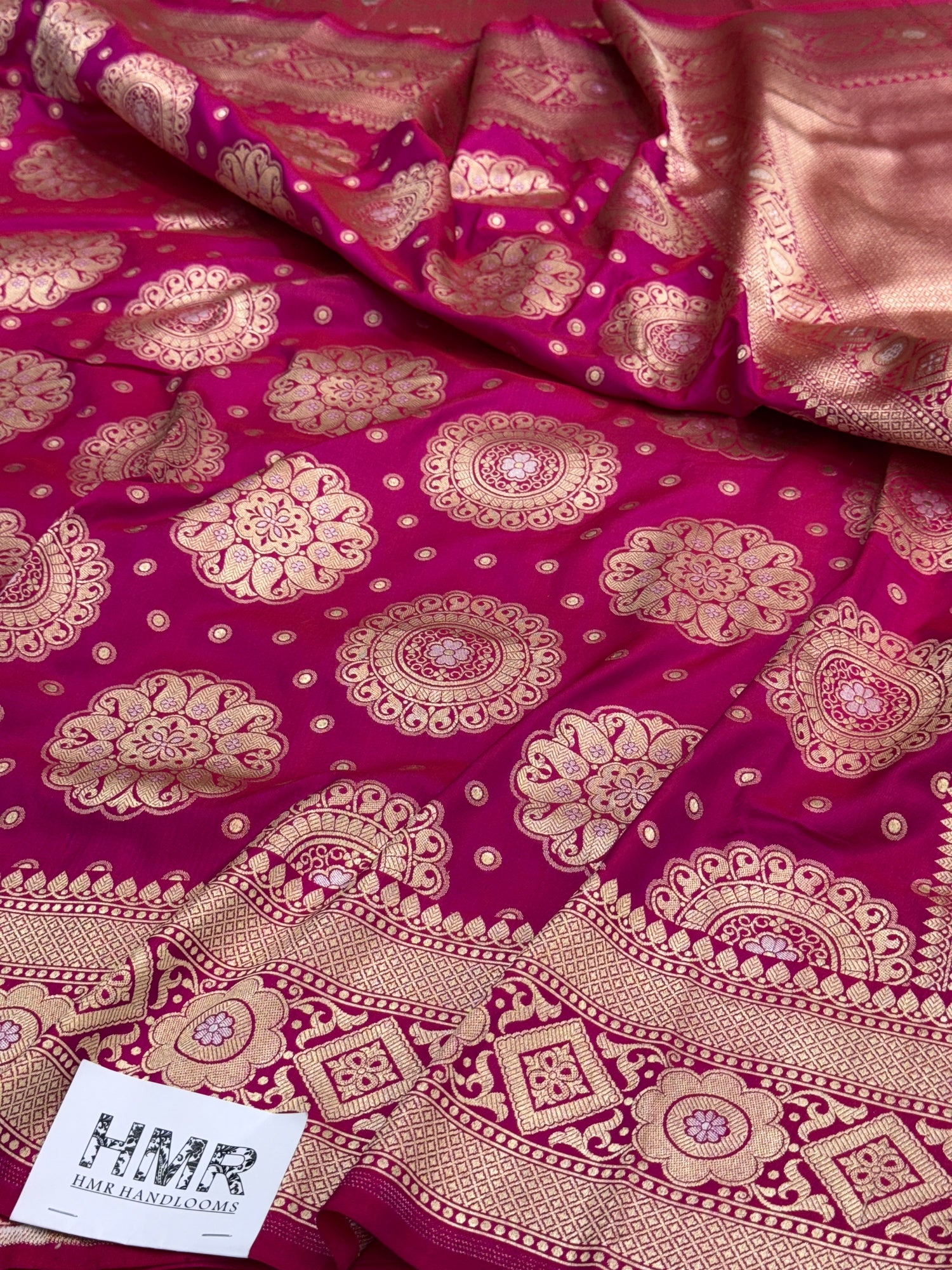 Rani Pink Banarasi Sona Rupa Pure Silk Saree