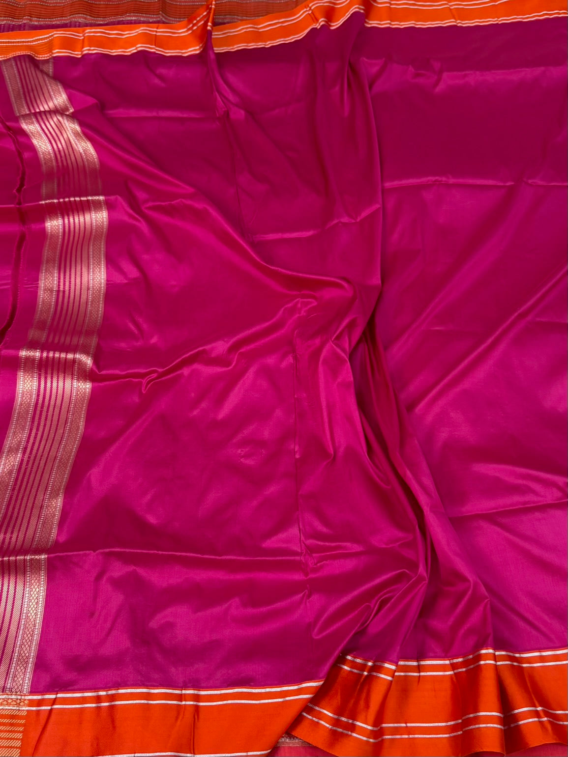 Rani Pink Handwoven Pure Banarasi Katan Silk Saree