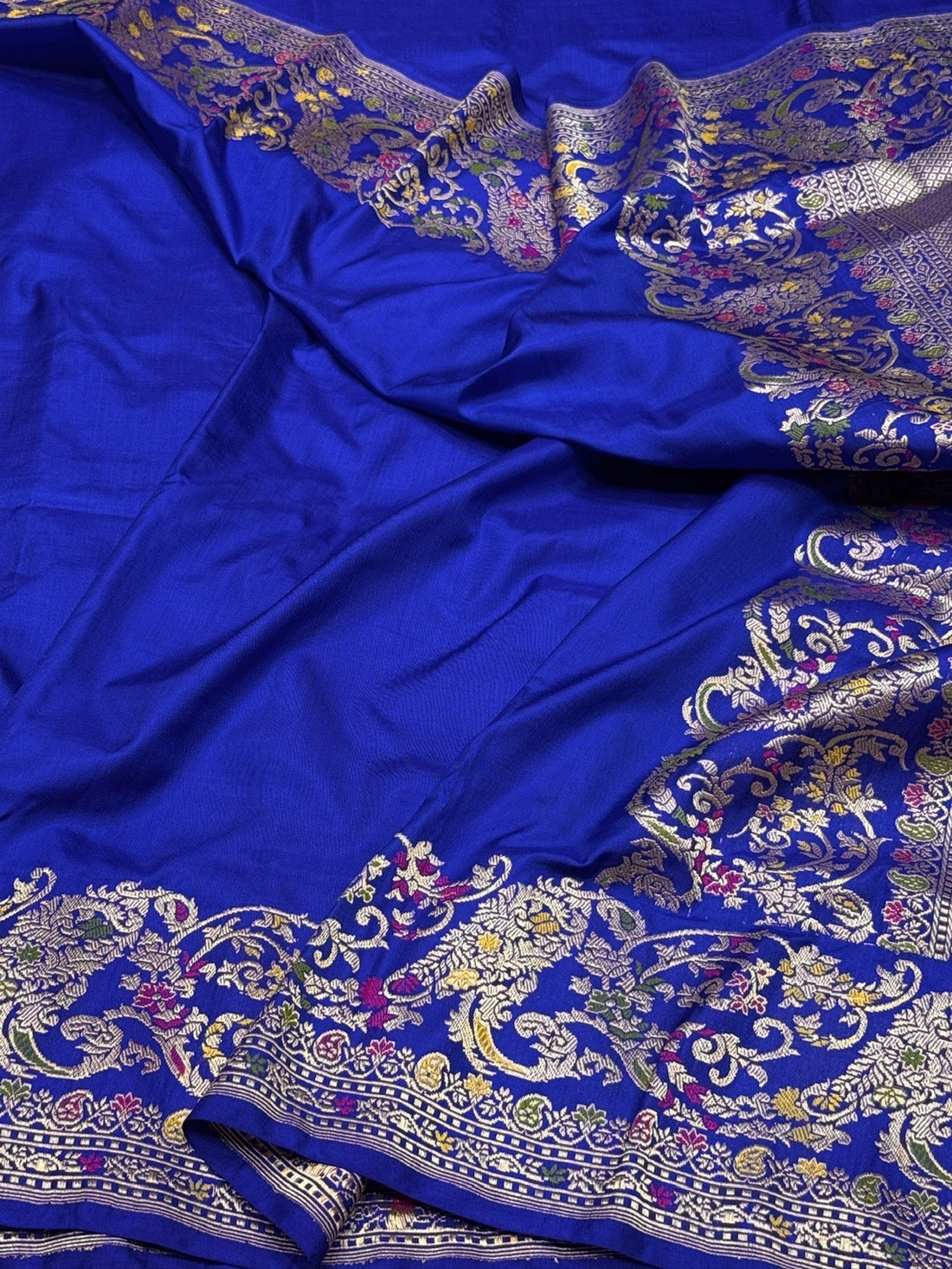 Royal Blue Handwoven Pure Banarasi Ektara Silk Saree