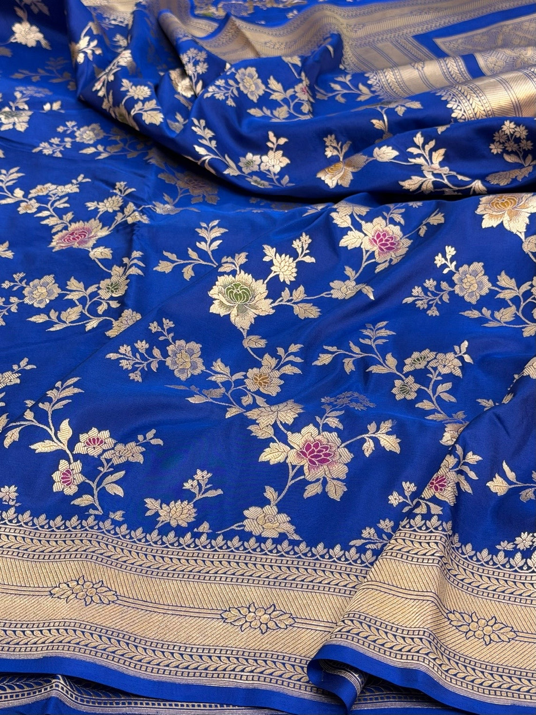 Royal Blue Banarasi Minakari Pure Katan Silk Saree