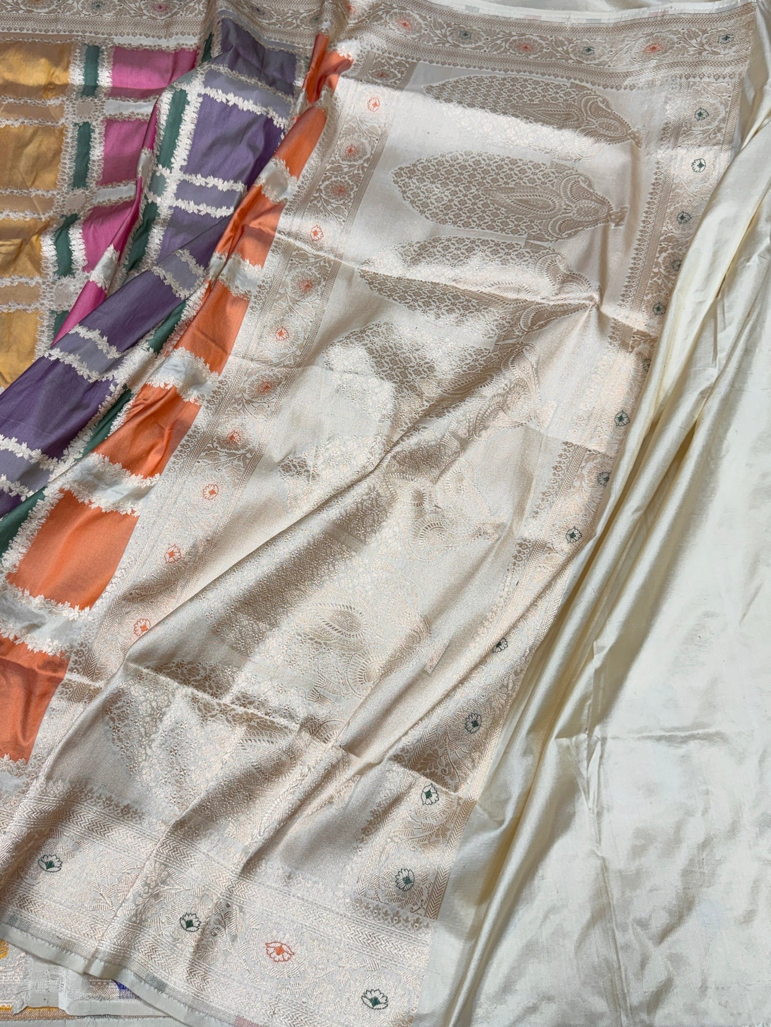 Multicolour Banarasi Pure Silk Saree