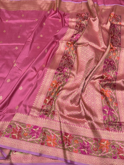 Gajiri Pink Handwoven Pure Banarasi Silk Saree