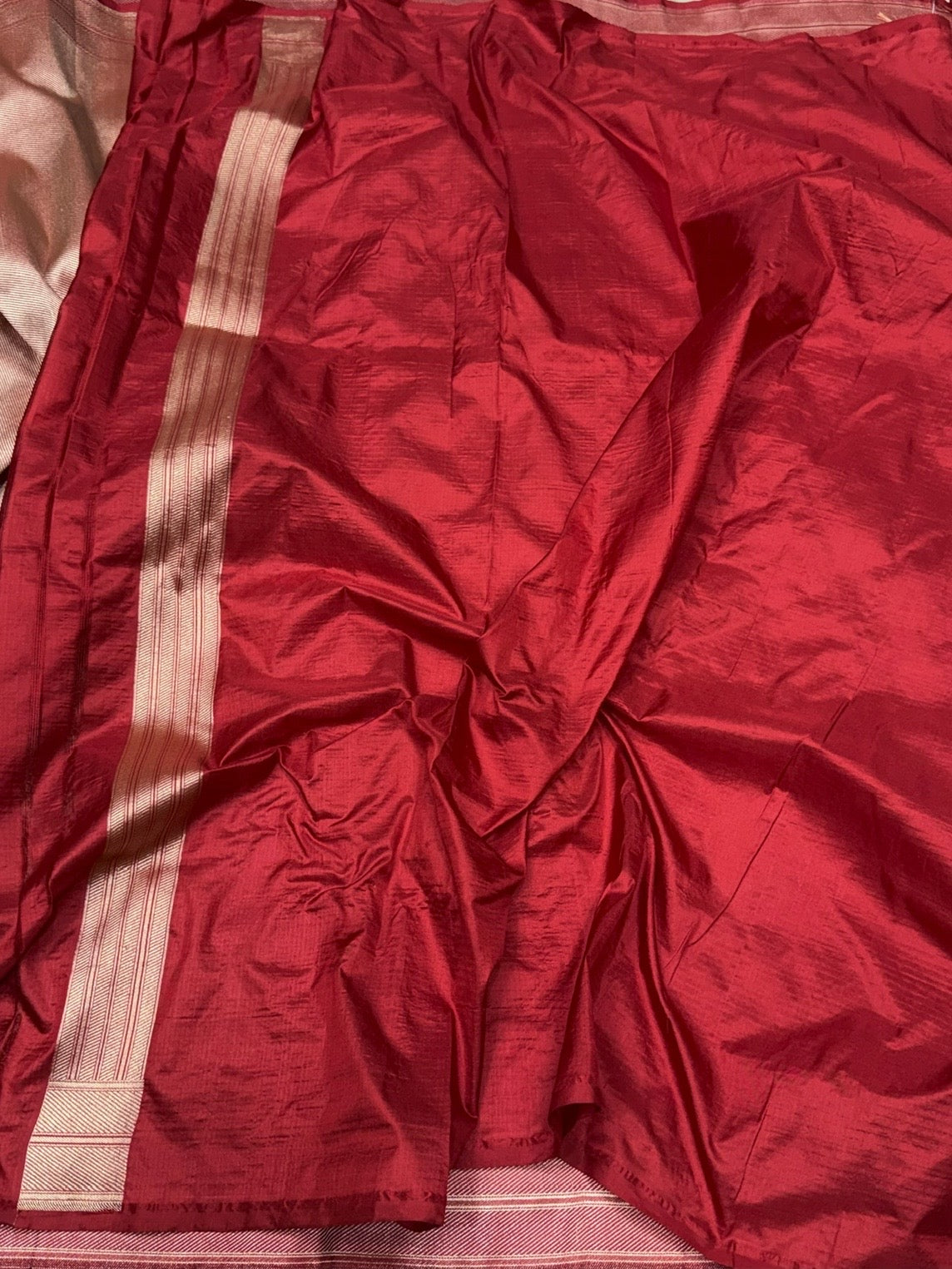 Red Banarasi Pure Silk Brocade Saree | Luxurious Katan Silk with Intricate Weave