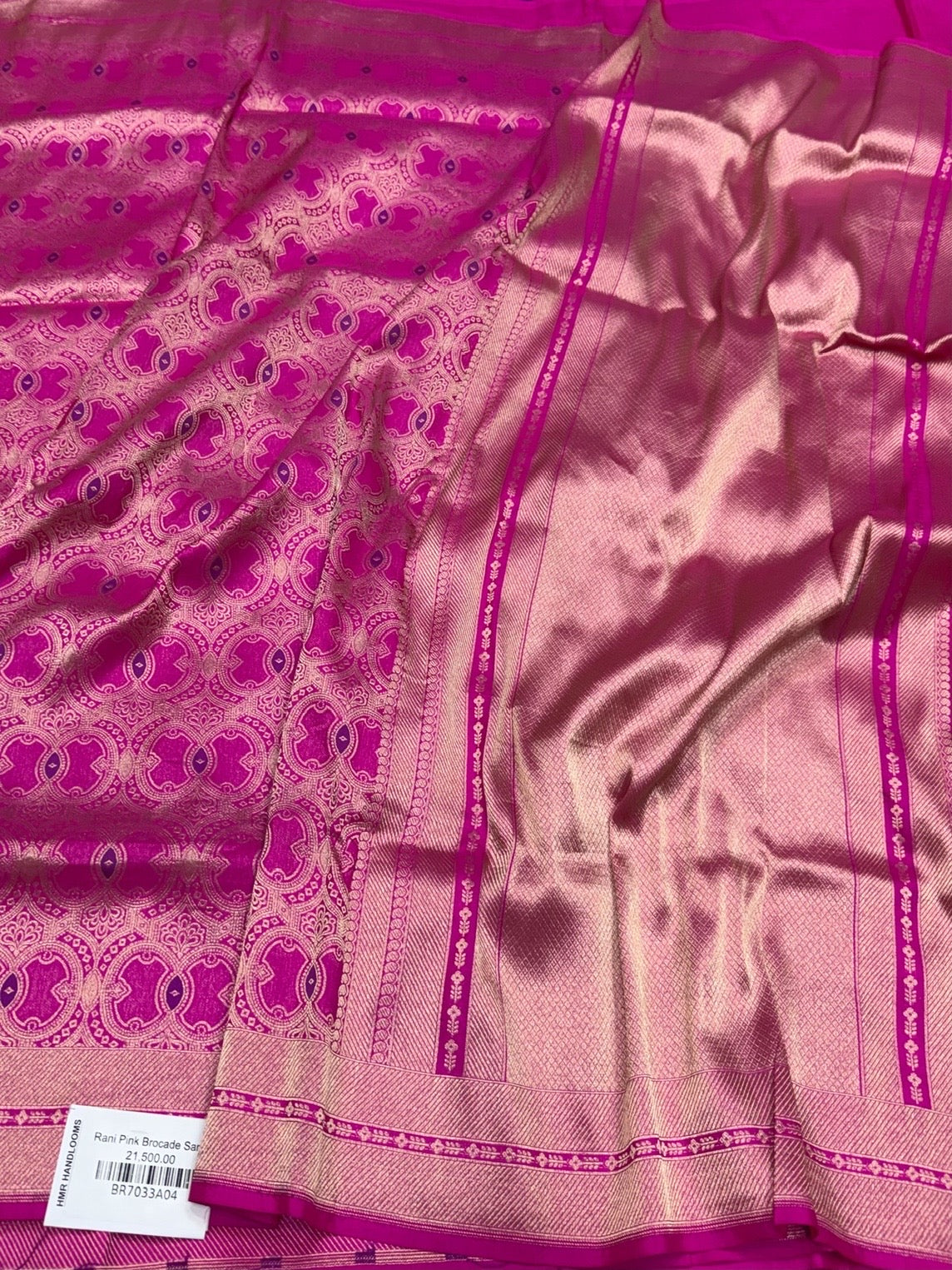 Rani Pink Banarasi Minakari Pure Silk Brocade Saree