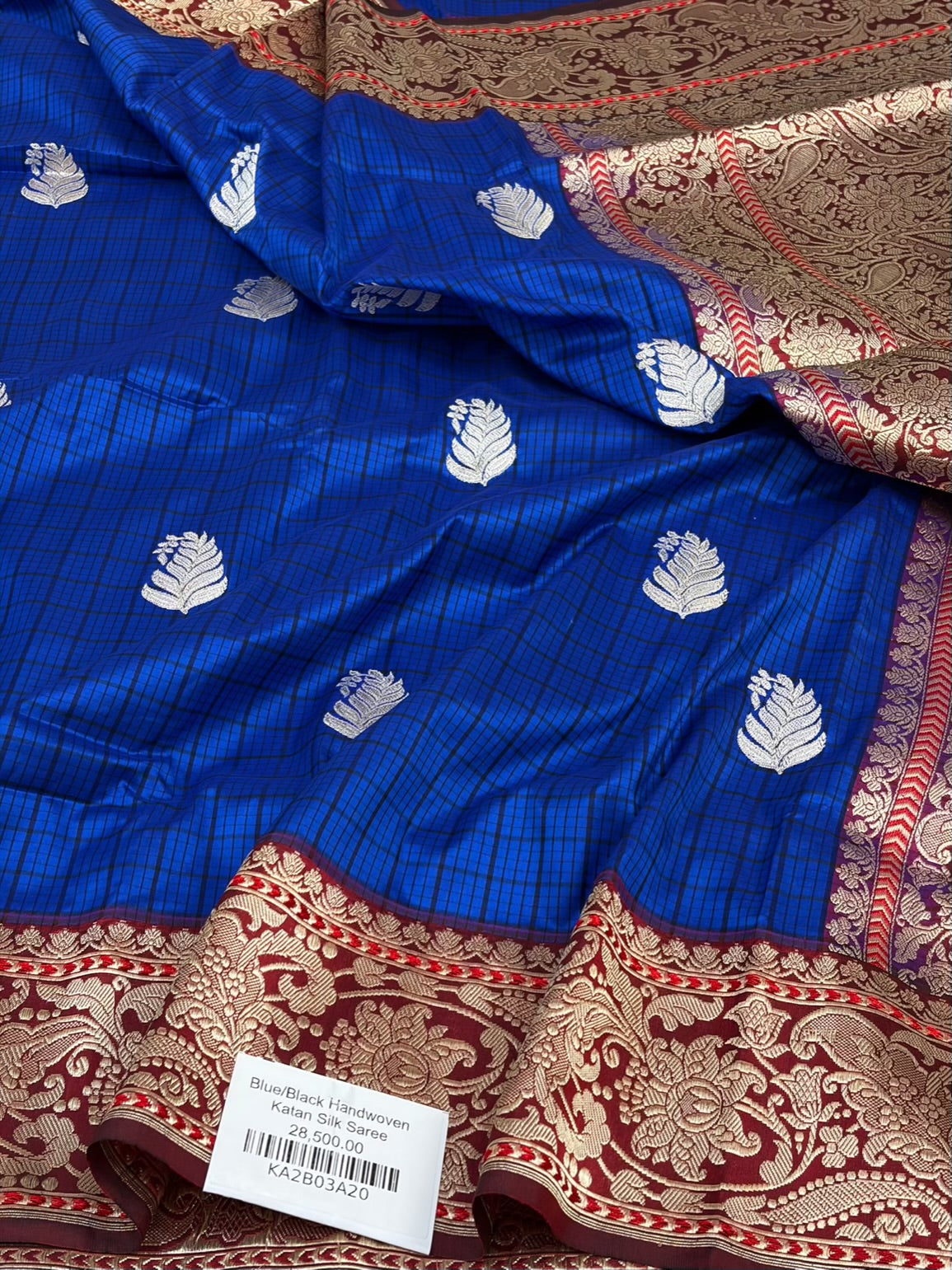 Royal Blue Handwoven Pure Banarasi Katan Silk Saree