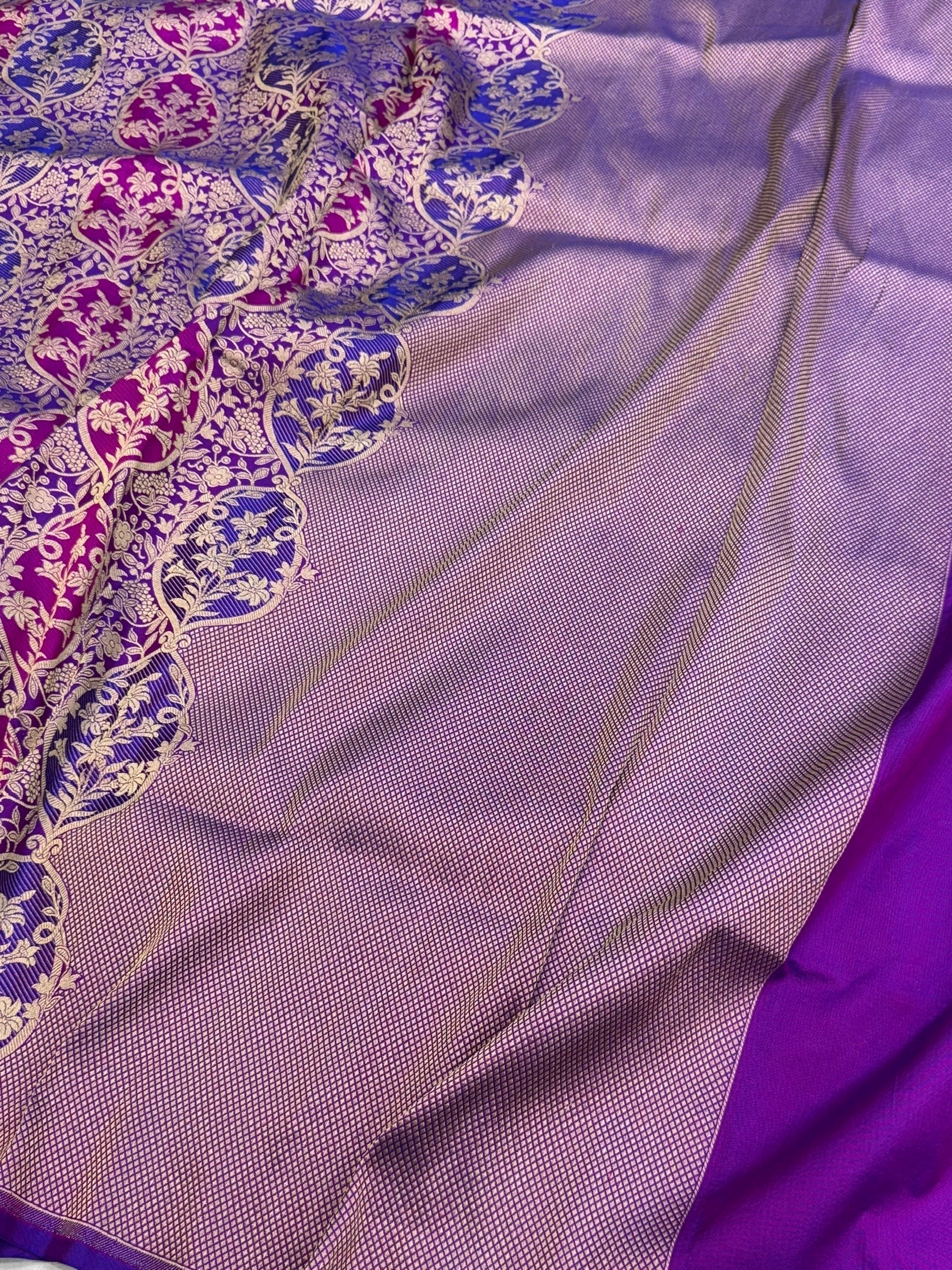Banarasi Minakari Pure Silk Brocade Saree | 100% Pure Katan Silk Handwoven in Banaras