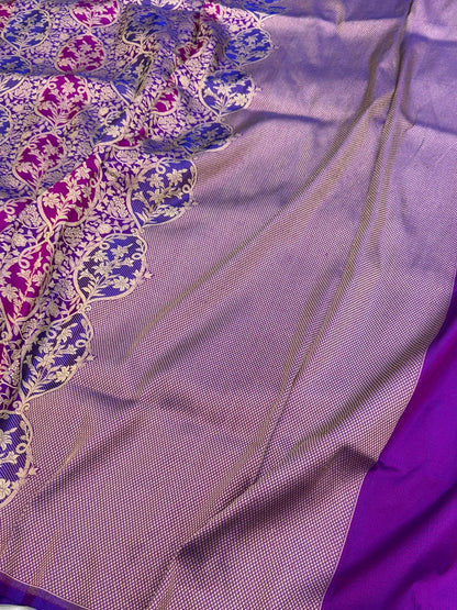 Banarasi Minakari Pure Silk Brocade Saree | 100% Pure Katan Silk Handwoven in Banaras