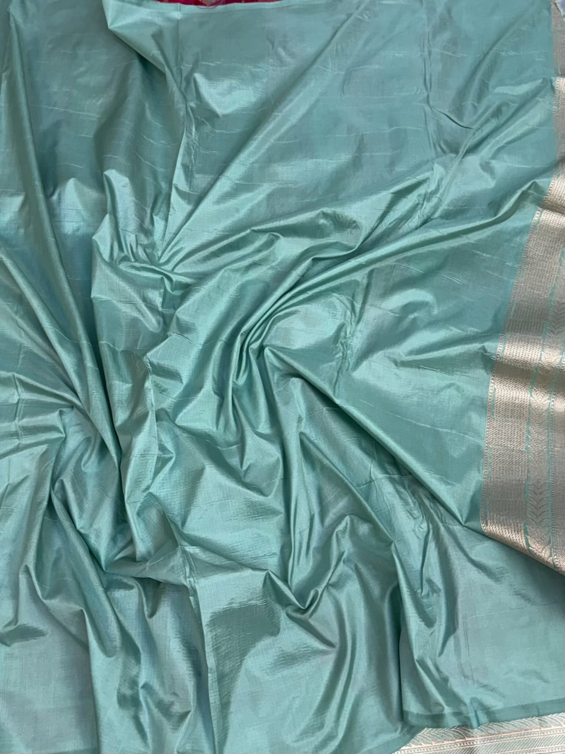 Powder Blue Minakari Banarasi Pure Katan Silk Saree