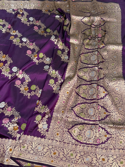 Banarasi Minakari Pure Katan Silk Saree