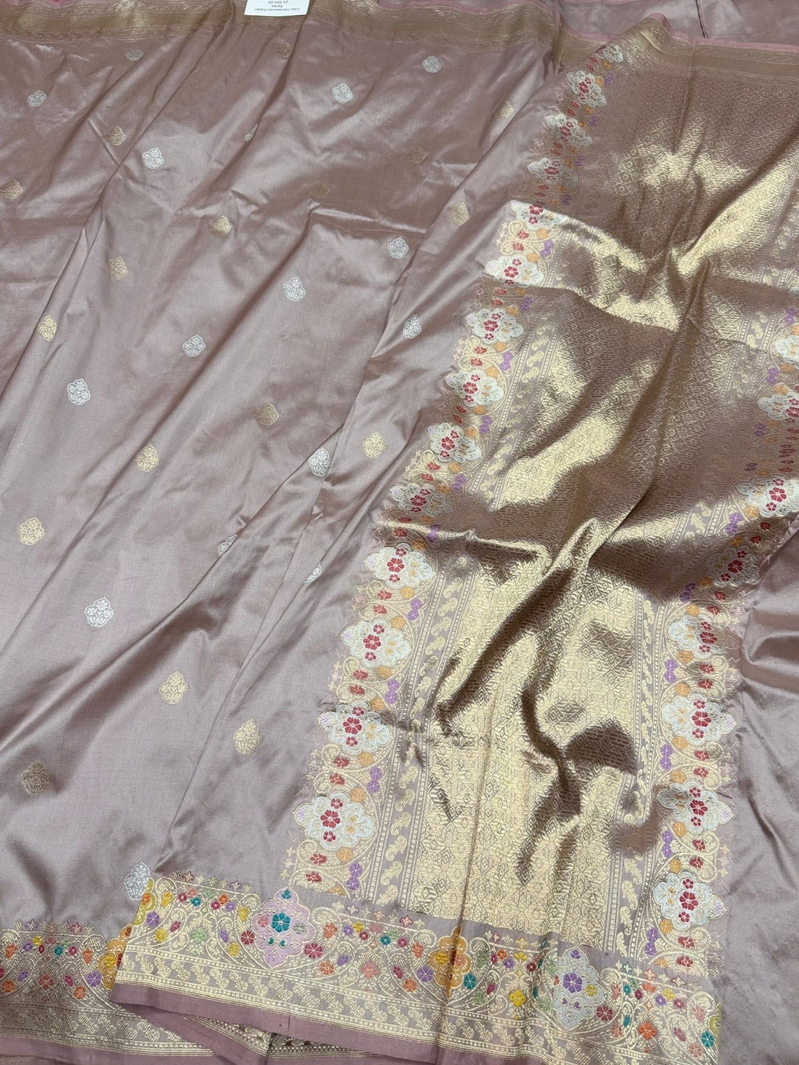 Lilac Handwoven Pure Banarasi Silk Saree
