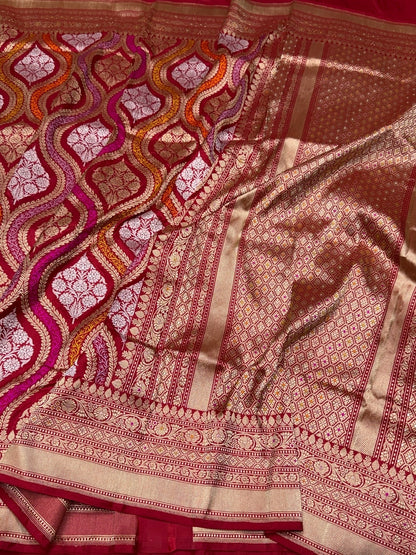 Red Handwoven Pure Banarasi Silk Saree