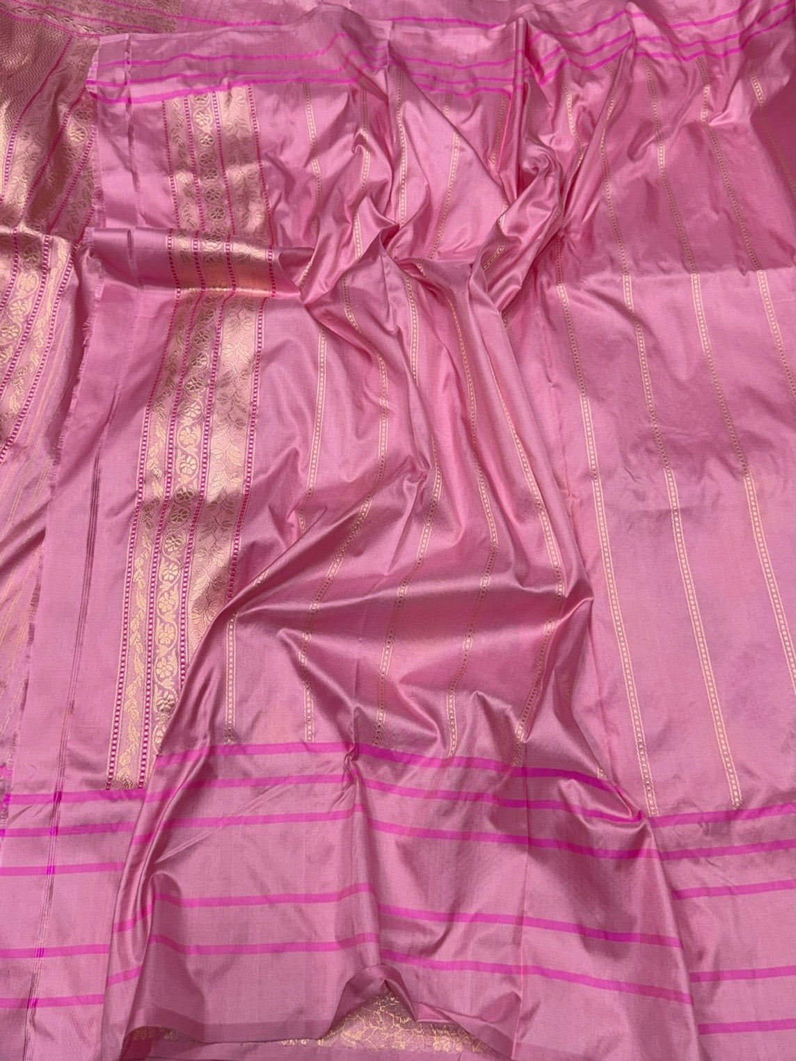 Baby Pink Handwoven Pure Banarasi Silk Kadwa Saree – 100% Pure Katan Mulberry Silk, Premium Brocade Weave