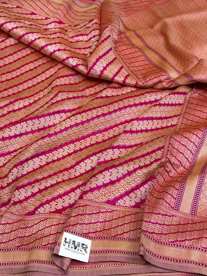 Rani Pink Handwoven Pure Banarasi Silk Brocade Saree